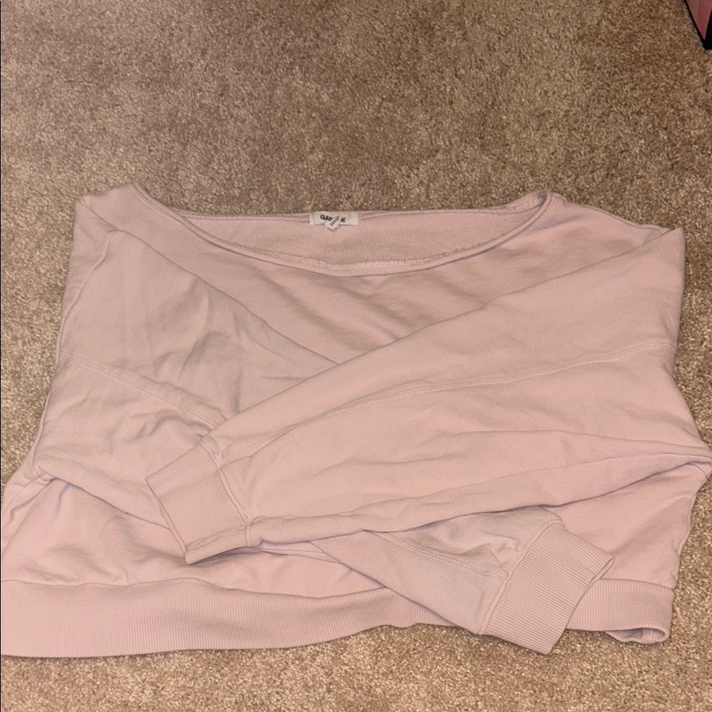 Garage Pink Off the shoulder crop sweatshirt